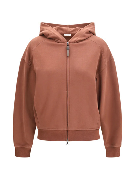  Brunello Cucinelli Zipped Hoodie - Brown 