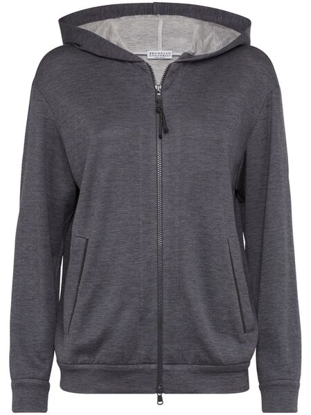  Brunello Cucinelli Zipped Long-sleeve Hoodie - Grey 
