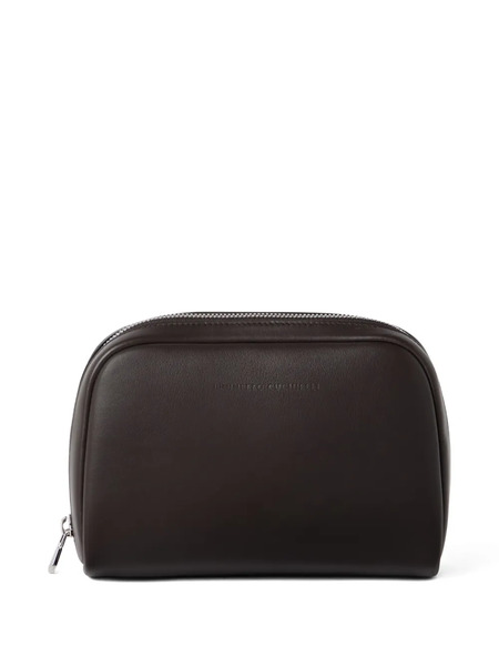  Brunello Cucinelli Zippered Wash Bag - Brown 