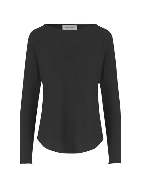  Bruno Manetti Crew-neck Long-sleeved T-shirt - Black 