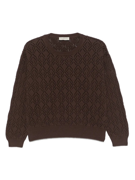  Bruno Manetti Pointelle-knit Sweater - Brown 