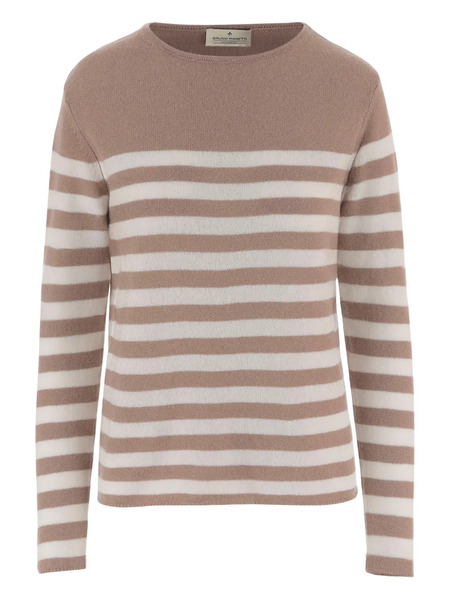  Bruno Manetti Striped Cashmere Jumper - Brown 
