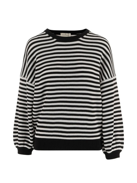  Bruno Manetti Striped Crew-neck Sweater - Black 