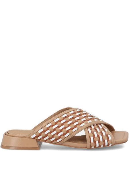  Bruno Premi Woven Crossover Sandals - Brown 