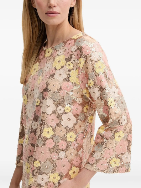  Bruuns Bazaar Alternifoliusbbkeiran Sequin Floral Mini Dress - Neutrals 