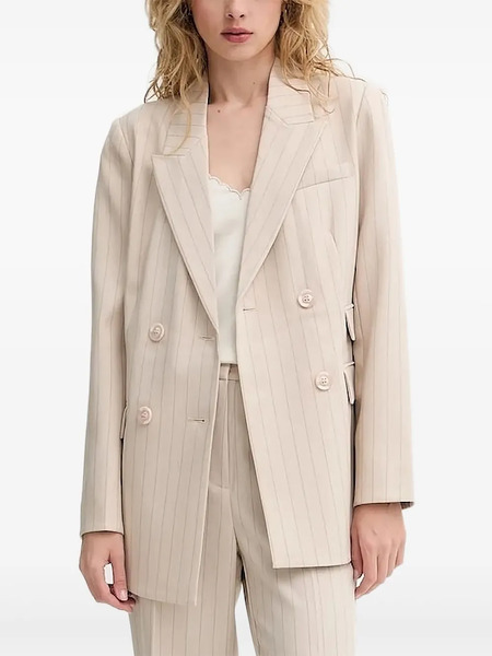  Bruuns Bazaar Apricotbblinda Pinstriped Blazer - Neutrals 