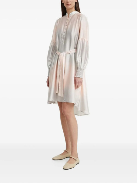  Bruuns Bazaar Balloon-sleeve Belted Dress - Pink 
