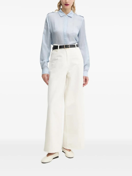  Bruuns Bazaar Denim-print Collared Shirt - Blue 