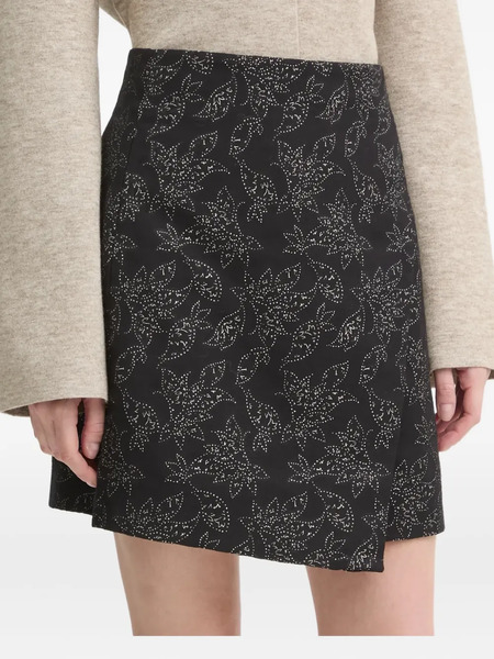  Bruuns Bazaar Floral-print Asymmetric-design Mini Skirt - Black 