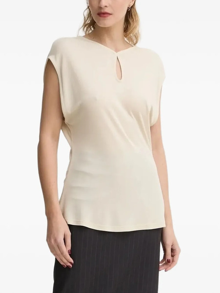  Bruuns Bazaar Keyhole-neckline Sleeveless Top - White 