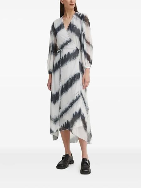  Bruuns Bazaar Noriel Tie-dye-pattern Wrap Midi Dress - White 