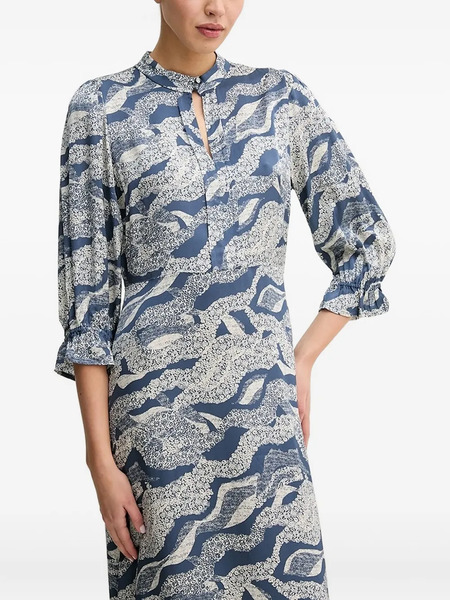  Bruuns Bazaar Puff-sleeve Abstract-print Dress - Blue 