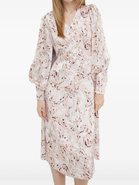  Bruuns Bazaar Puff-sleeve Marble-print Dress - Pink 
