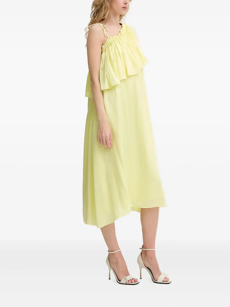 Bruuns Bazaar Ruffle One-shoulder Midi Dress - Yellow 