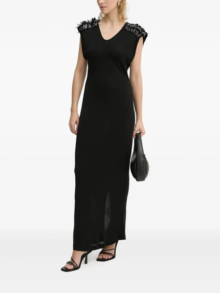  Bruuns Bazaar Sequin-embellished V-neck Maxi Dress - Black 