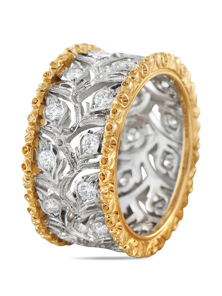  Buccellati Diamond Band Ring - Silver 