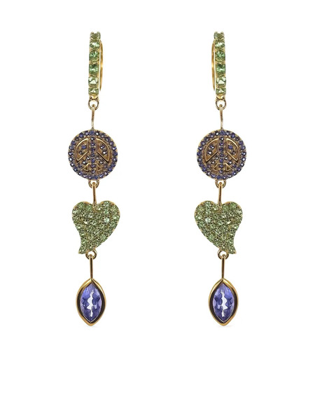  Buddha Mama 20k Yellow Gold Multi-stone Earrings 