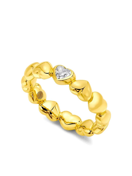  Buddha Mama 22k Yellow Gold Puffy Heart Diamond Ring 