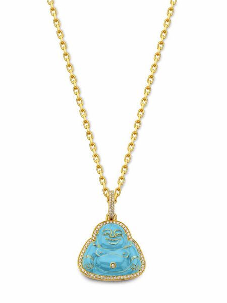  Buddha Mama 20kt Yellow Gold Buddha Diamond Pendant Charm 