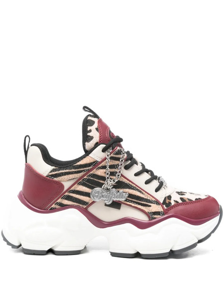  Buffalo Binary Glam Animal-print Sneakers - Red 
