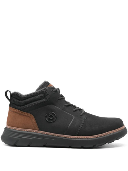  Bugatti Lace-up Panelled Booties - Black 