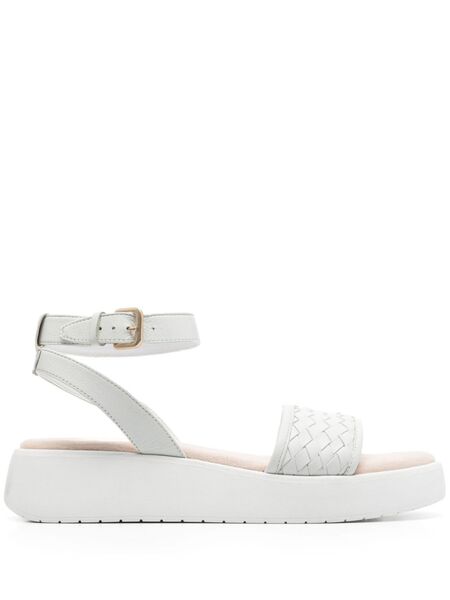 Bugatti 45mm Kya Interwoven Leather Sandals - White 