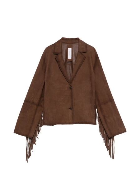  Bully Fringe Lambskin Jacket - Brown 