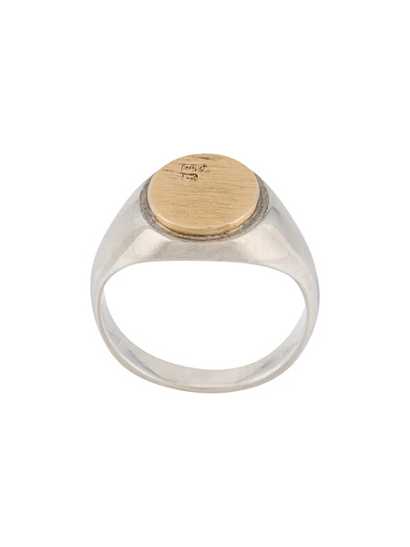 Bunney Disc Embellished Signet Ring - Silver 