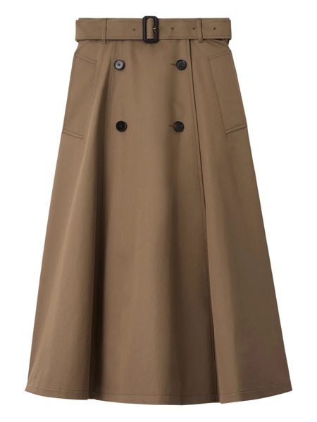  Burberry A-line Midi Skirt - Brown 