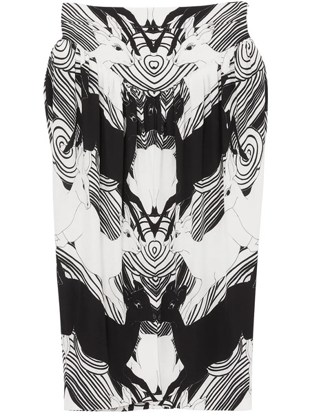  Burberry Abstract Deer Print Skirt - White 