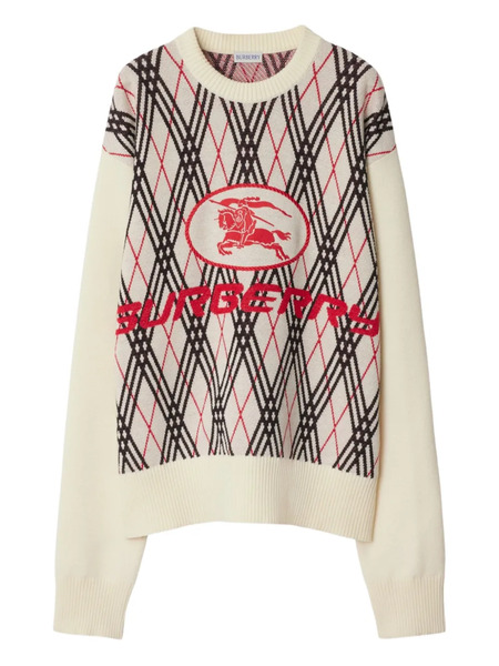  Burberry Argyle-knit Jumper - Neutrals 