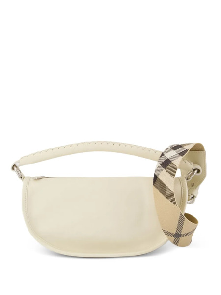  Burberry B-clip Plaid-strap Shoulder Bag - Neutrals 