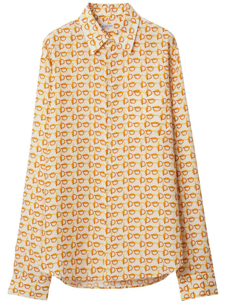  Burberry B Silk Shirt - Orange 