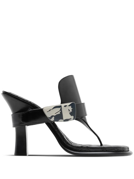  Burberry Bay Leather Sandals - Black 