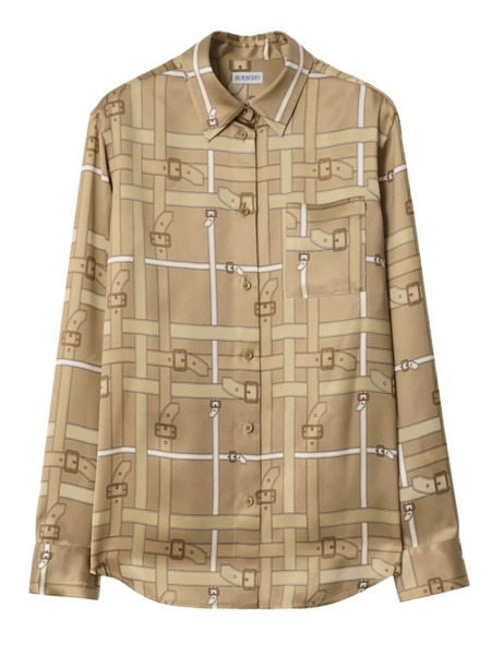  Burberry Belt-buckle Pattern Shirt - Neutrals 