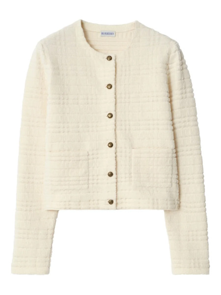  Burberry Bottuned Long-sleevve Jacket - Neutrals 