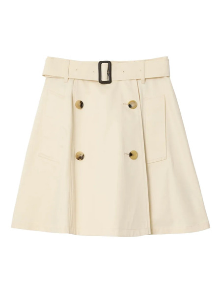  Burberry Buckle-belt Mini Skirt - Neutrals 