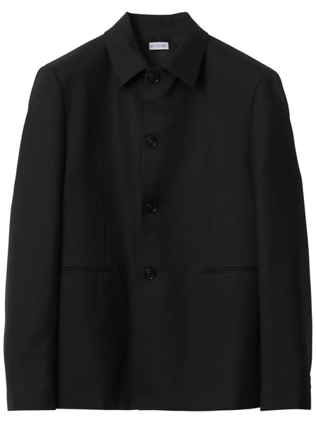  Burberry Button-down Wool Tailored Jacket - Black 