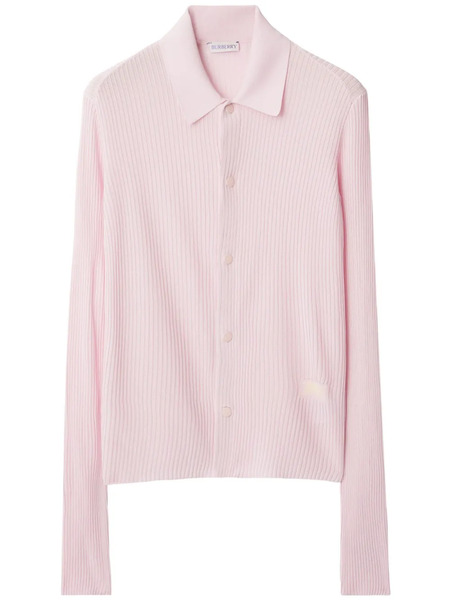  Burberry Buttoned Ribbed Cardigan - Pink 