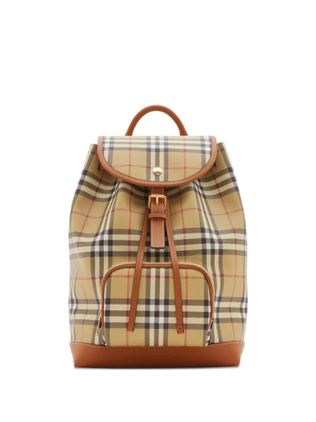  Burberry Check Backpack - Neutrals 