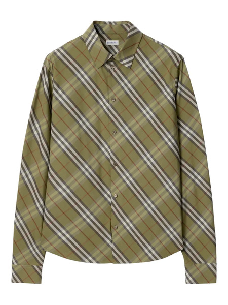  Burberry Check-cotton Shirt - Green 