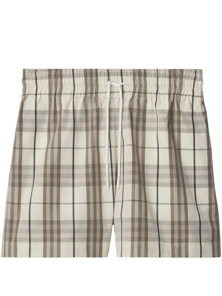  Burberry Check Cotton Shorts - Neutrals 