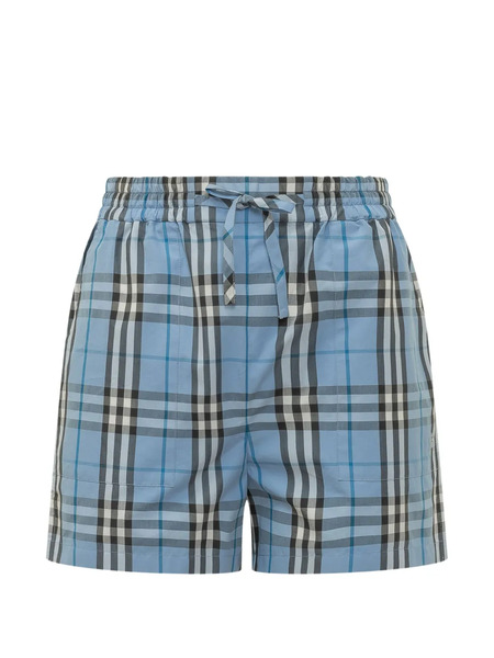  Burberry Check Drawstring Shorts - Blue 