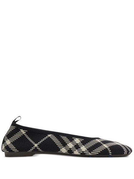  Burberry Check Knit Baby Ballerinas - Black 