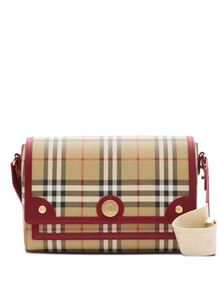  Burberry Check Leather Trim Crossbody Bag - Neutrals 