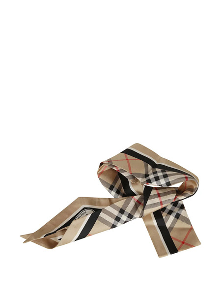  Burberry Check Logo Scarf - Neutrals 
