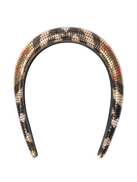  Burberry Check Mesh Headband - Gold 