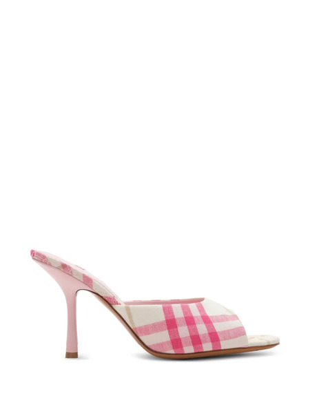  Burberry Check Mews High Sandals​ - Pink 