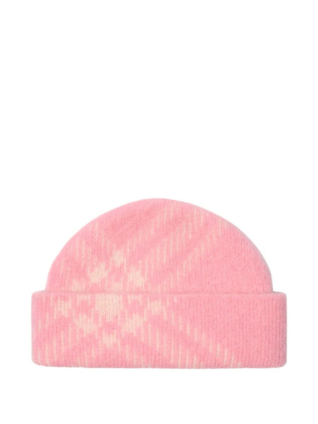  Burberry Check-pattern Beanie - Pink 