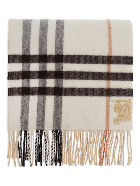  Burberry Check-pattern Fringed-hem Scarf - Neutrals 